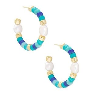 Kendra Scott Rachel Gold Hoop Earrings In Blue Mix